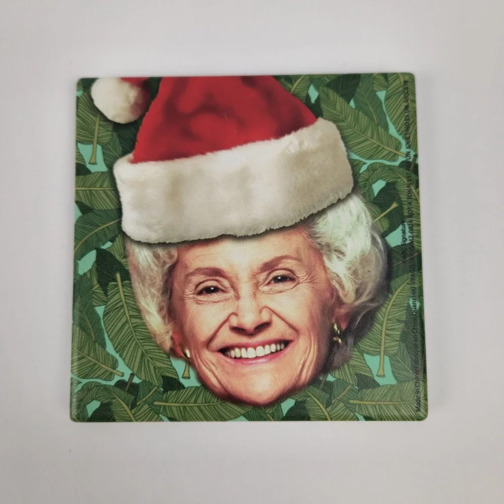 Golden Girls Coasters Christmas Santa Hat 4 Pc. Ceramic Set